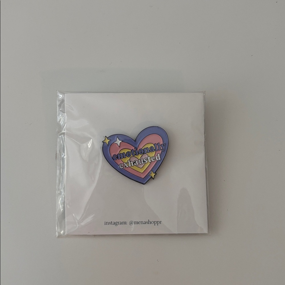 Heart-Shaped Enamel Pin with Stars